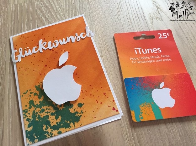 Stampin Up, Gutscheinkarte, Brayertechnik, Itunes Gutschein,  (1)