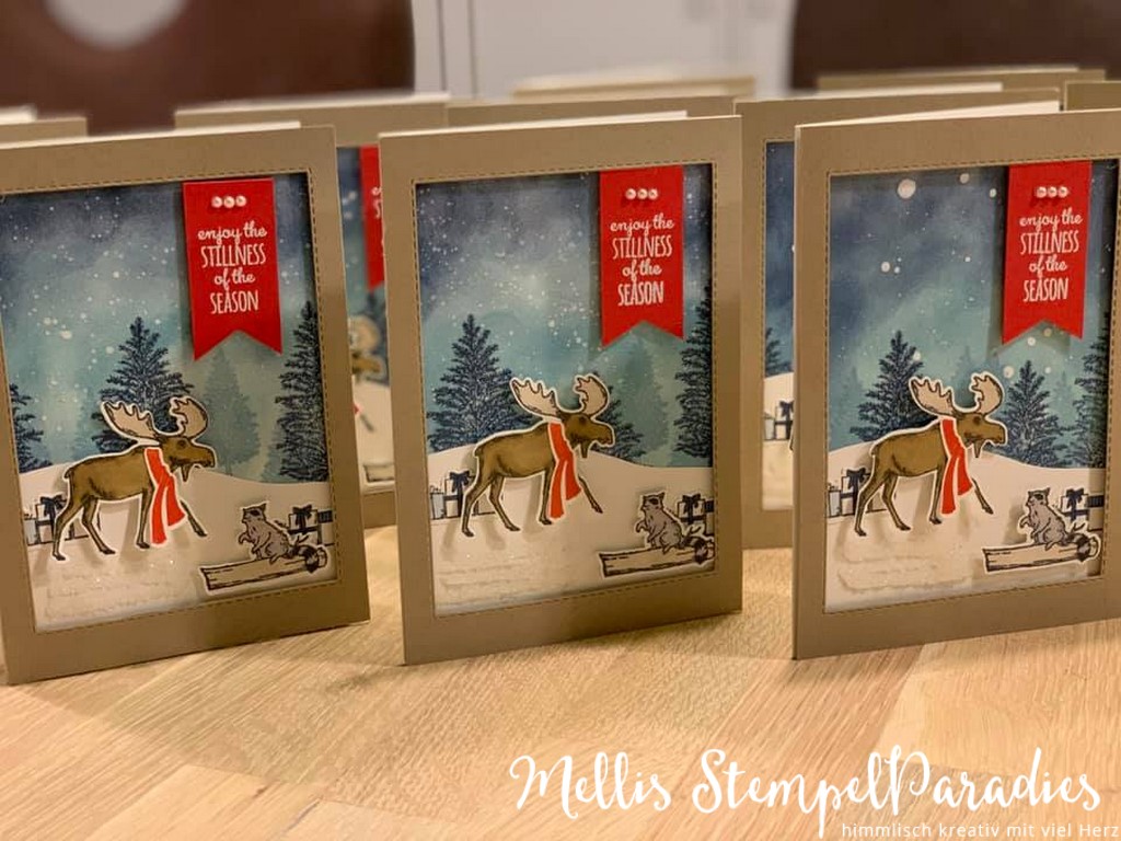 Weihnachtskarte, Stampin Up, Merry Moose, Mellis Stempelparadies, S5